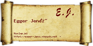 Egger Jenő névjegykártya
